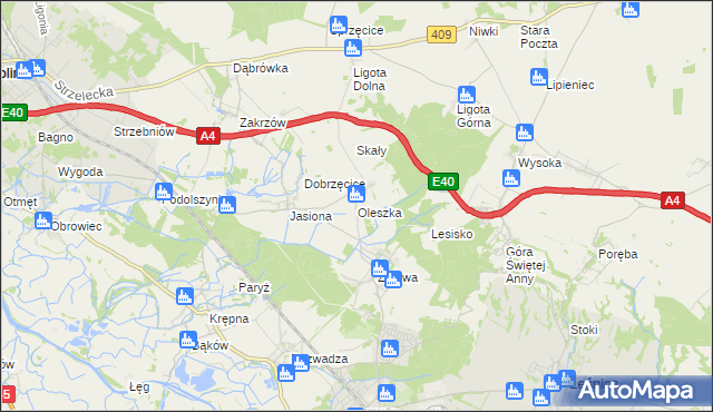 mapa Oleszka, Oleszka na mapie Targeo