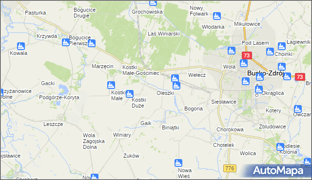 mapa Oleszki, Oleszki na mapie Targeo