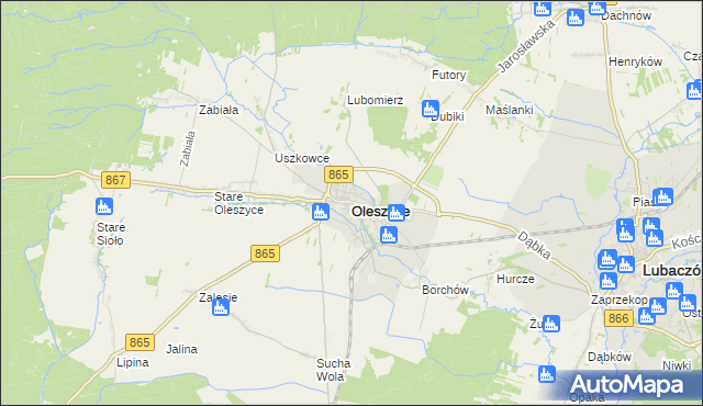 mapa Oleszyce, Oleszyce na mapie Targeo