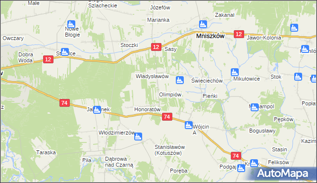 mapa Olimpiów, Olimpiów na mapie Targeo