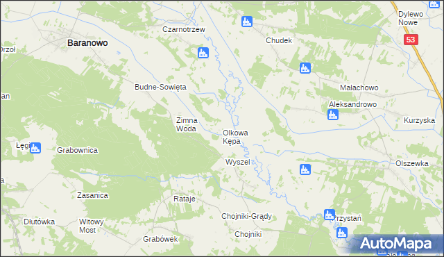 mapa Olkowa Kępa, Olkowa Kępa na mapie Targeo