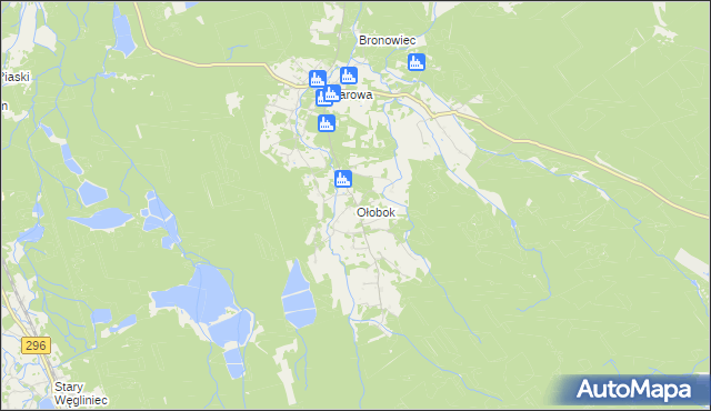 mapa Ołobok gmina Osiecznica, Ołobok gmina Osiecznica na mapie Targeo