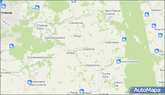 mapa Olszanka gmina Suchowola, Olszanka gmina Suchowola na mapie Targeo