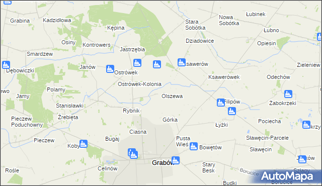 mapa Olszewa, Olszewa na mapie Targeo