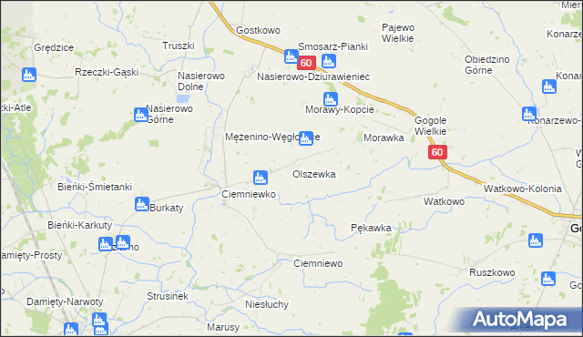 mapa Olszewka gmina Sońsk, Olszewka gmina Sońsk na mapie Targeo