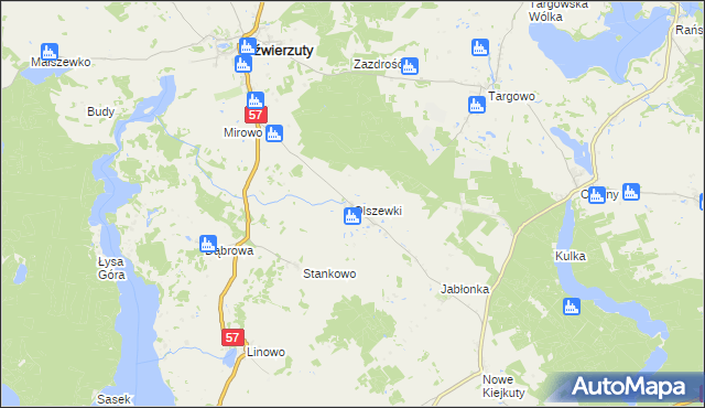 mapa Olszewki, Olszewki na mapie Targeo