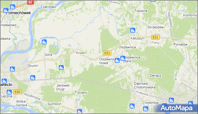 mapa Olszewnica Nowa, Olszewnica Nowa na mapie Targeo