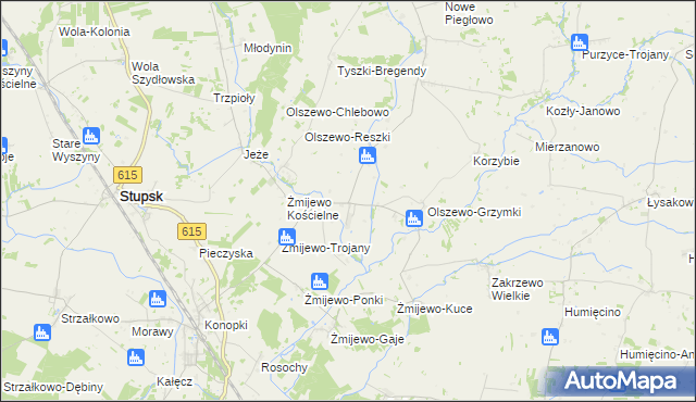 mapa Olszewo-Borzymy, Olszewo-Borzymy na mapie Targeo