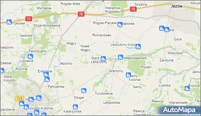 mapa Olszewo gmina Jeżów, Olszewo gmina Jeżów na mapie Targeo