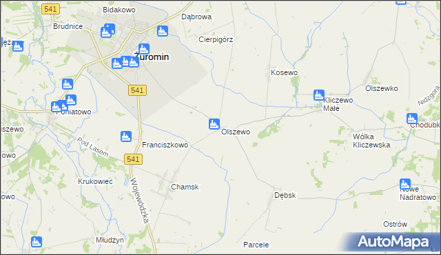 mapa Olszewo gmina Żuromin, Olszewo gmina Żuromin na mapie Targeo