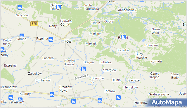 mapa Olszowiec gmina Iłów, Olszowiec gmina Iłów na mapie Targeo