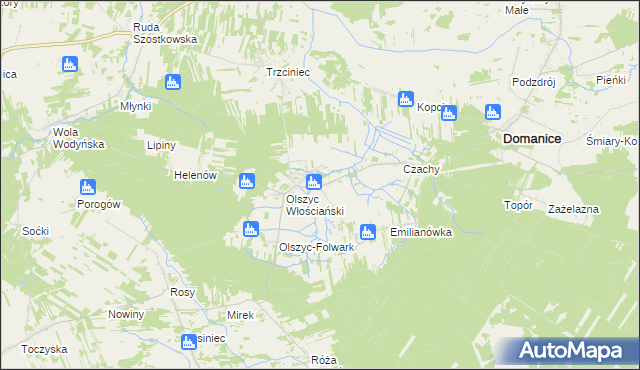 mapa Olszyc Szlachecki, Olszyc Szlachecki na mapie Targeo