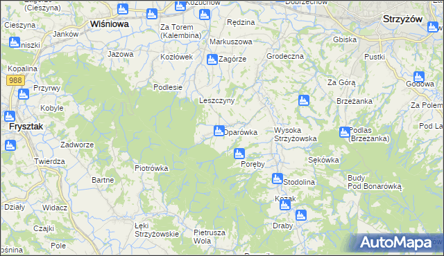 mapa Oparówka, Oparówka na mapie Targeo