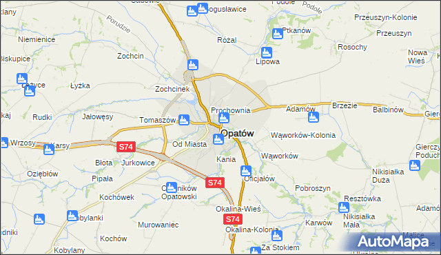 mapa Opatów, Opatów na mapie Targeo