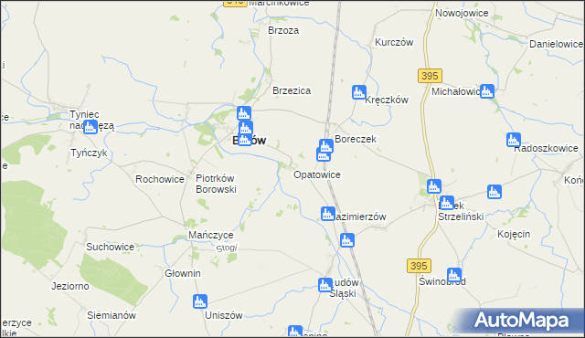 mapa Opatowice gmina Borów, Opatowice gmina Borów na mapie Targeo