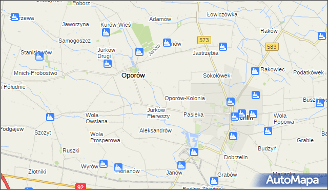 mapa Oporów-Kolonia, Oporów-Kolonia na mapie Targeo