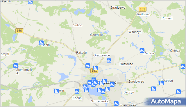 mapa Oraczewice, Oraczewice na mapie Targeo