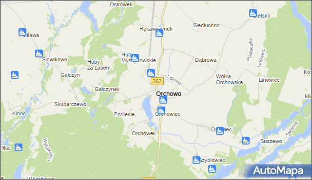 mapa Orchowo, Orchowo na mapie Targeo