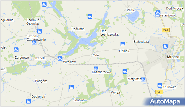 mapa Orle gmina Mrocza, Orle gmina Mrocza na mapie Targeo