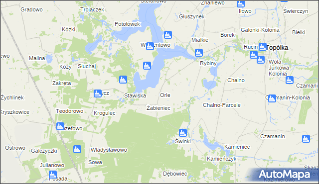 mapa Orle gmina Topólka, Orle gmina Topólka na mapie Targeo