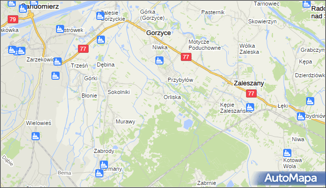 mapa Orliska, Orliska na mapie Targeo