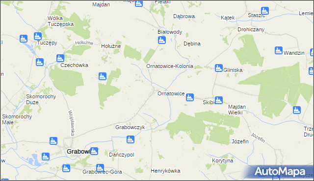 mapa Ornatowice, Ornatowice na mapie Targeo