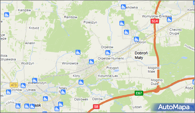 mapa Orpelów-Numerki, Orpelów-Numerki na mapie Targeo