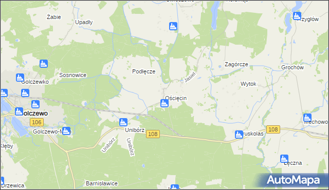 mapa Ościęcin, Ościęcin na mapie Targeo