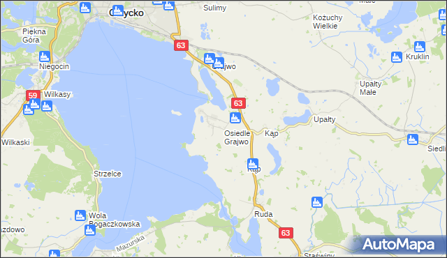 mapa Osiedle Grajwo, Osiedle Grajwo na mapie Targeo