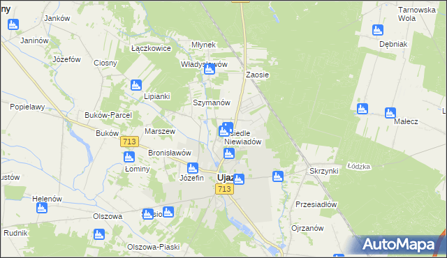 mapa Osiedle Niewiadów, Osiedle Niewiadów na mapie Targeo