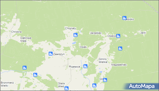 mapa Osiek gmina Solec Kujawski, Osiek gmina Solec Kujawski na mapie Targeo