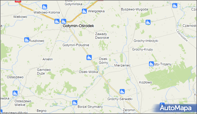 mapa Osiek Górny, Osiek Górny na mapie Targeo