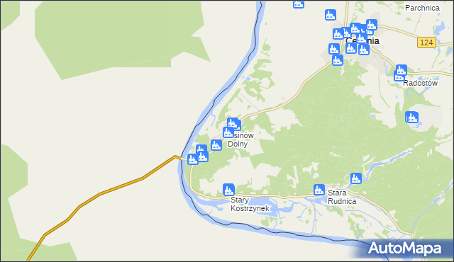 mapa Osinów Dolny, Osinów Dolny na mapie Targeo