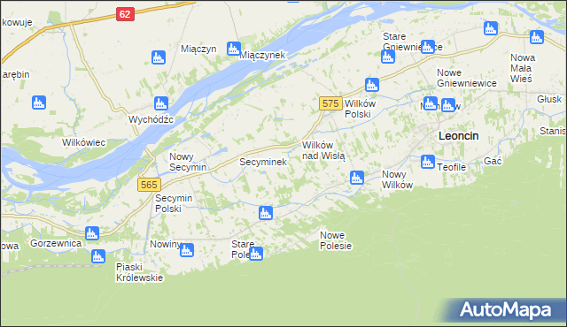 mapa Ośniki, Ośniki na mapie Targeo