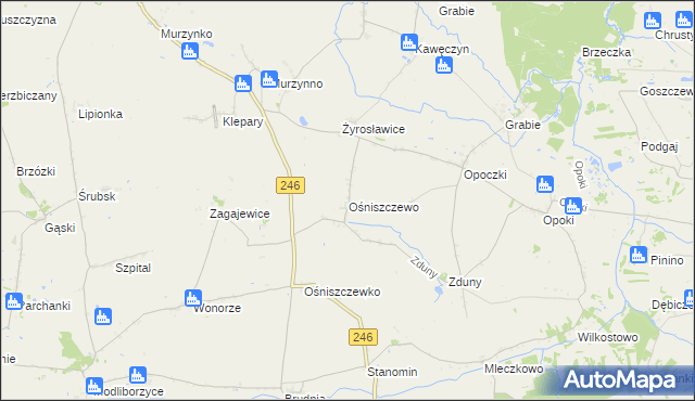 mapa Ośniszczewo, Ośniszczewo na mapie Targeo