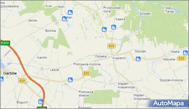 mapa Osówka gmina Niemce, Osówka gmina Niemce na mapie Targeo