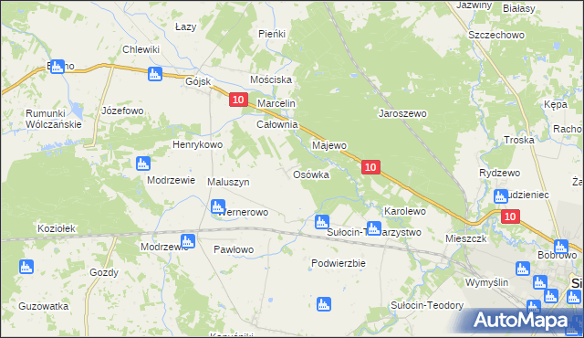 mapa Osówka gmina Sierpc, Osówka gmina Sierpc na mapie Targeo