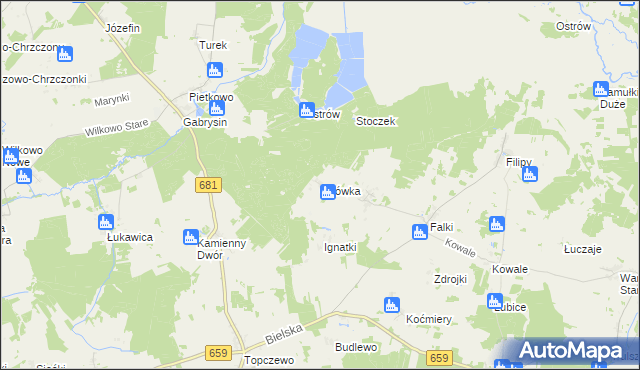 mapa Osówka gmina Wyszki, Osówka gmina Wyszki na mapie Targeo