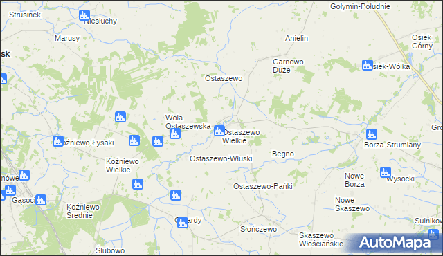 mapa Ostaszewo Wielkie, Ostaszewo Wielkie na mapie Targeo