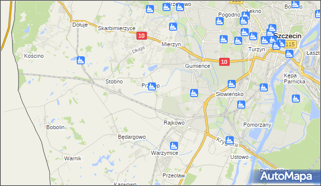 mapa Ostoja gmina Kołbaskowo, Ostoja gmina Kołbaskowo na mapie Targeo