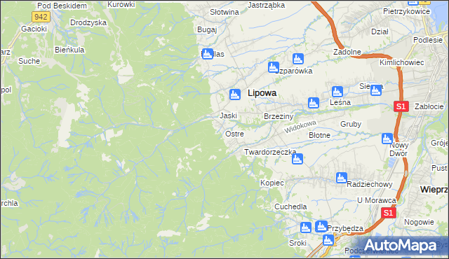 mapa Ostre, Ostre na mapie Targeo