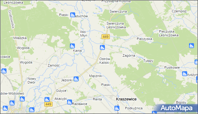 mapa Ostrów Kaliski, Ostrów Kaliski na mapie Targeo