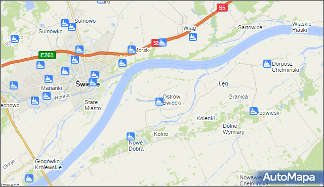 mapa Ostrów Świecki, Ostrów Świecki na mapie Targeo