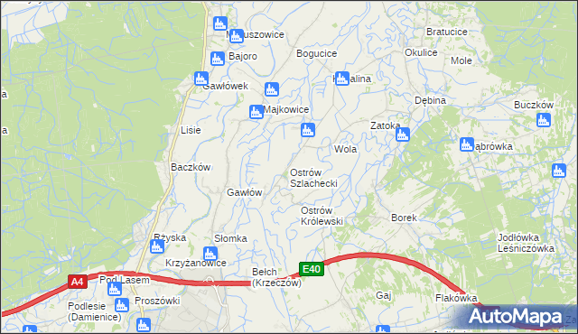 mapa Ostrów Szlachecki, Ostrów Szlachecki na mapie Targeo