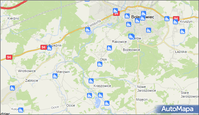 mapa Otok gmina Bolesławiec, Otok gmina Bolesławiec na mapie Targeo