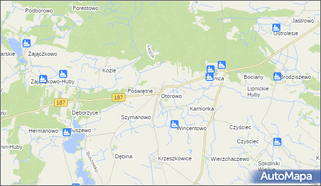 mapa Otorowo gmina Szamotuły, Otorowo gmina Szamotuły na mapie Targeo