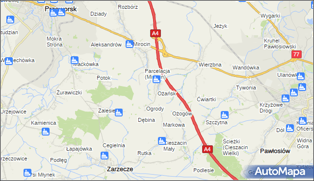 mapa Ożańsk, Ożańsk na mapie Targeo