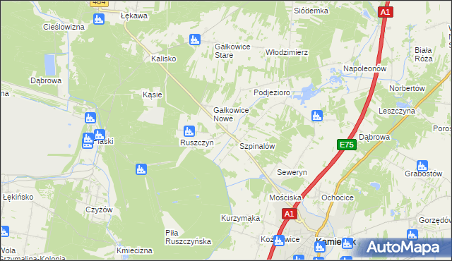 mapa Ozga, Ozga na mapie Targeo