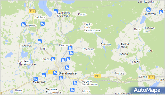 mapa Paczewo, Paczewo na mapie Targeo