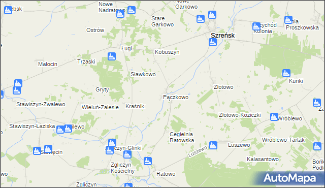 mapa Pączkowo, Pączkowo na mapie Targeo